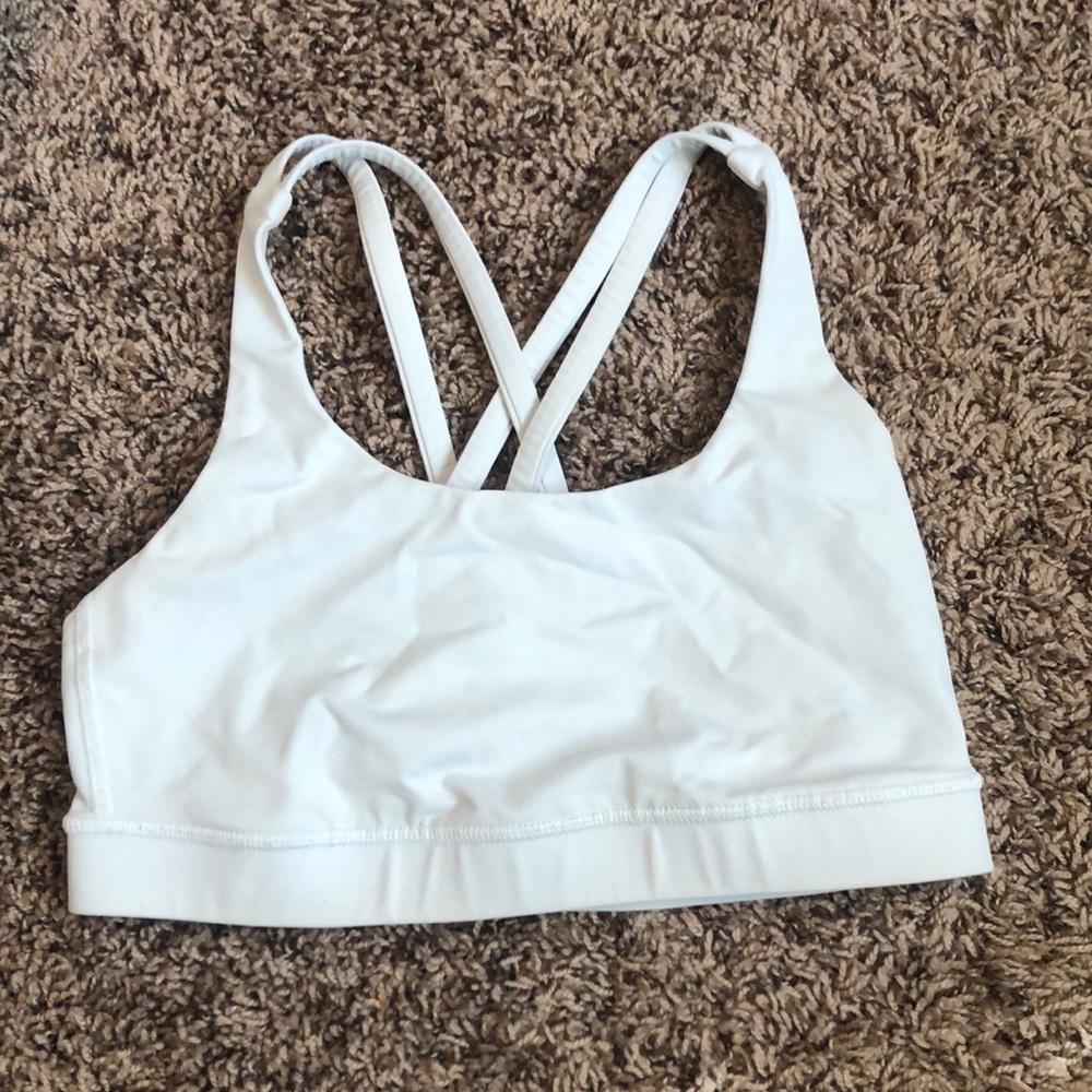 Lululemon white energy sports bra size 6